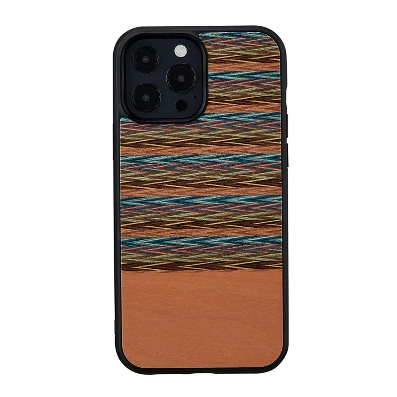 Man & Wood Series Cover For iPhone 13 Pro Max - Browny Check - Tashqila Man & Wood Series Cover For iPhone 13 Pro Max - Browny Check - Tashqila